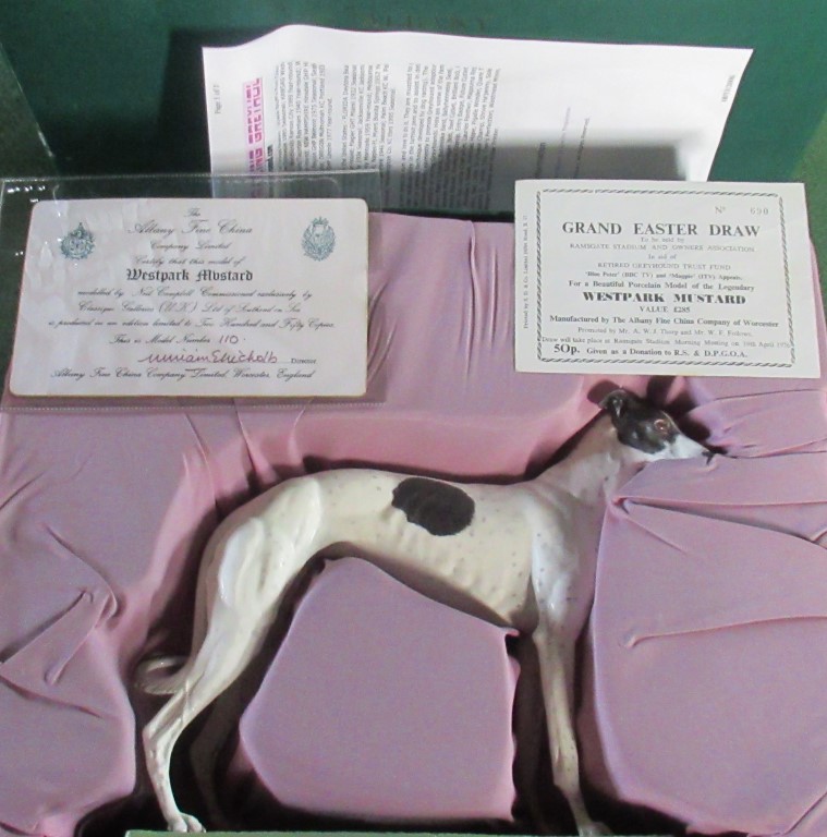 An Albany Fine China Company of Worcester, boxed porcelain model of a greyhound 'Westpark Mustard'. - Image 2 of 2