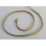 A 9ct gold herring bone link necklace, 3