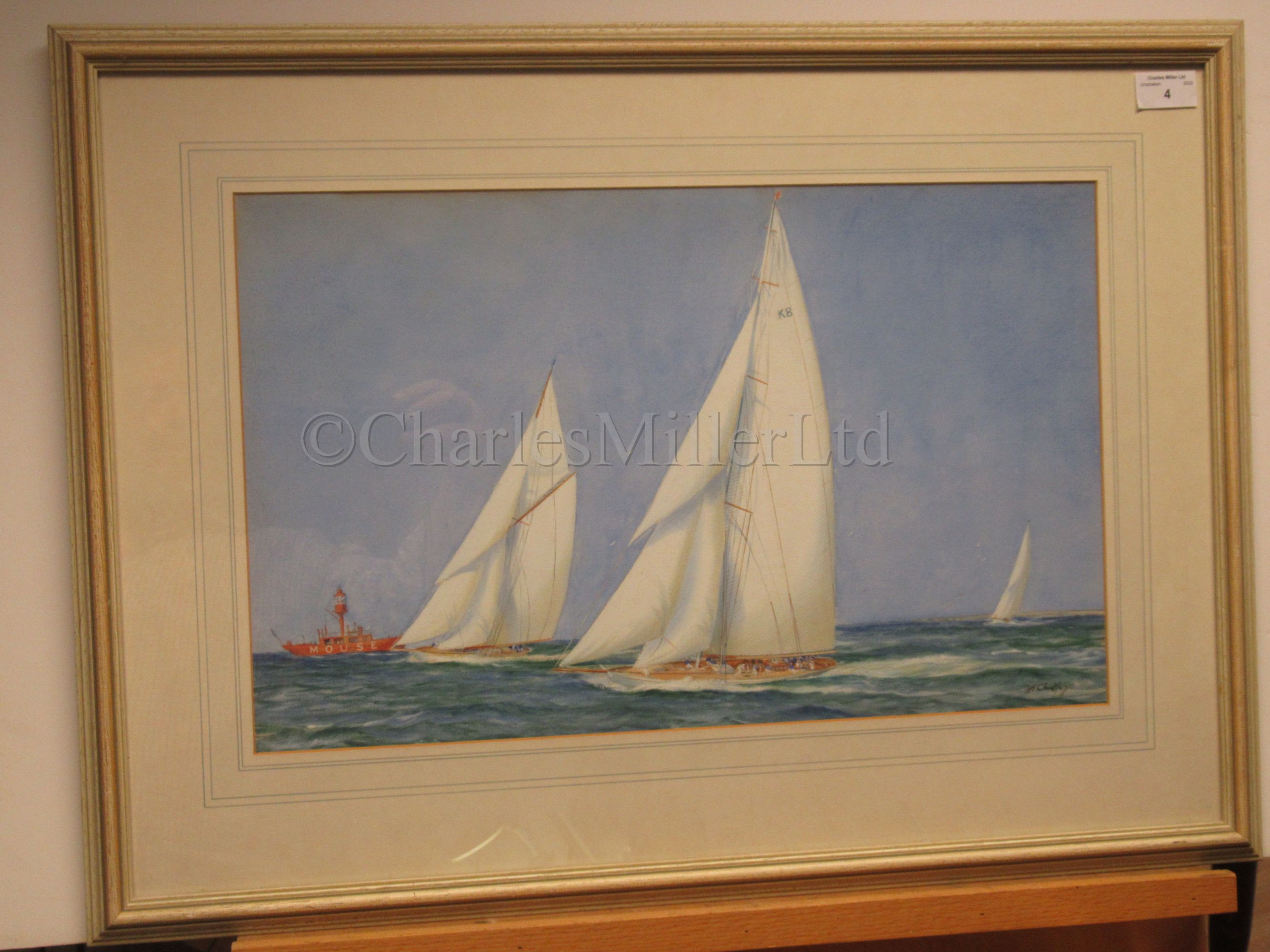 ARTHUR CHIDLEY (BRITISH, EARLY 20TH CENTURY): The Camper & Nicholson sailing yacht 'Candida', circa - Image 2 of 5