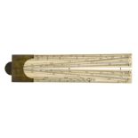 Ø A FOLDING IVORY AND BRASS SECTOR BY ADAMS, LONDON, CIRCA 1790 & 4 protractors