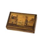 AN EARLY 19TH CENTURY NAPOLEONIC PRISONER-OF-WAR STRAW WORK JEWELLERY BOX