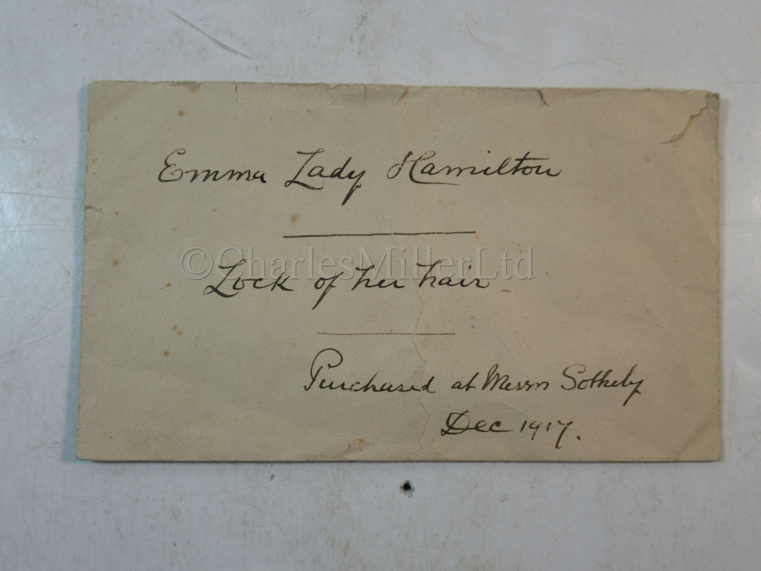 A LOCK OF LADY EMMA HAMILTON'S HAIR - Image 2 of 8