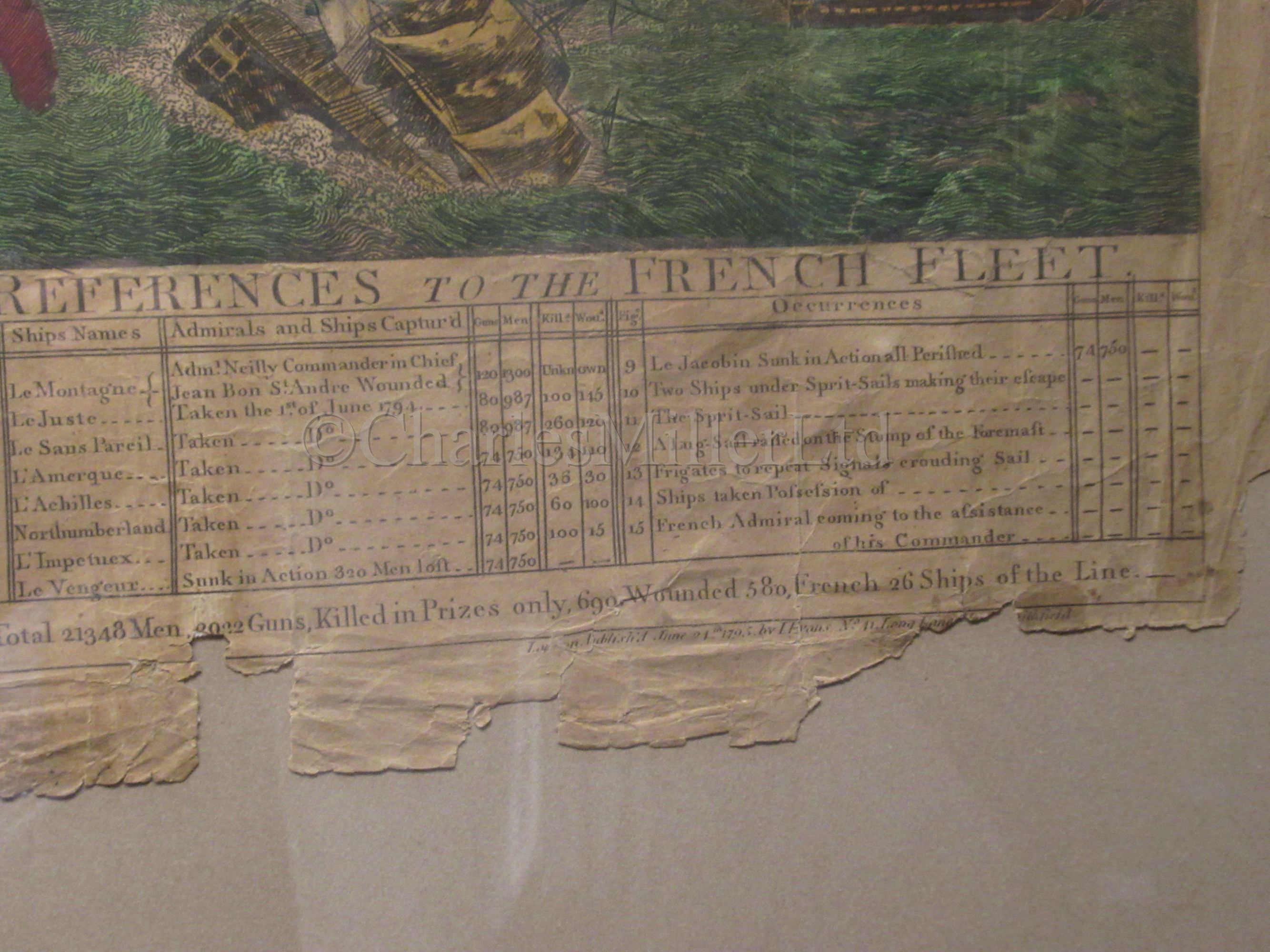 A BROADSIDE: 'EARL HOWE'S DECISIVE VICTORY OVER THE FRENCH FLEET ON THE 1ST JUNE, 1794' - Image 4 of 6