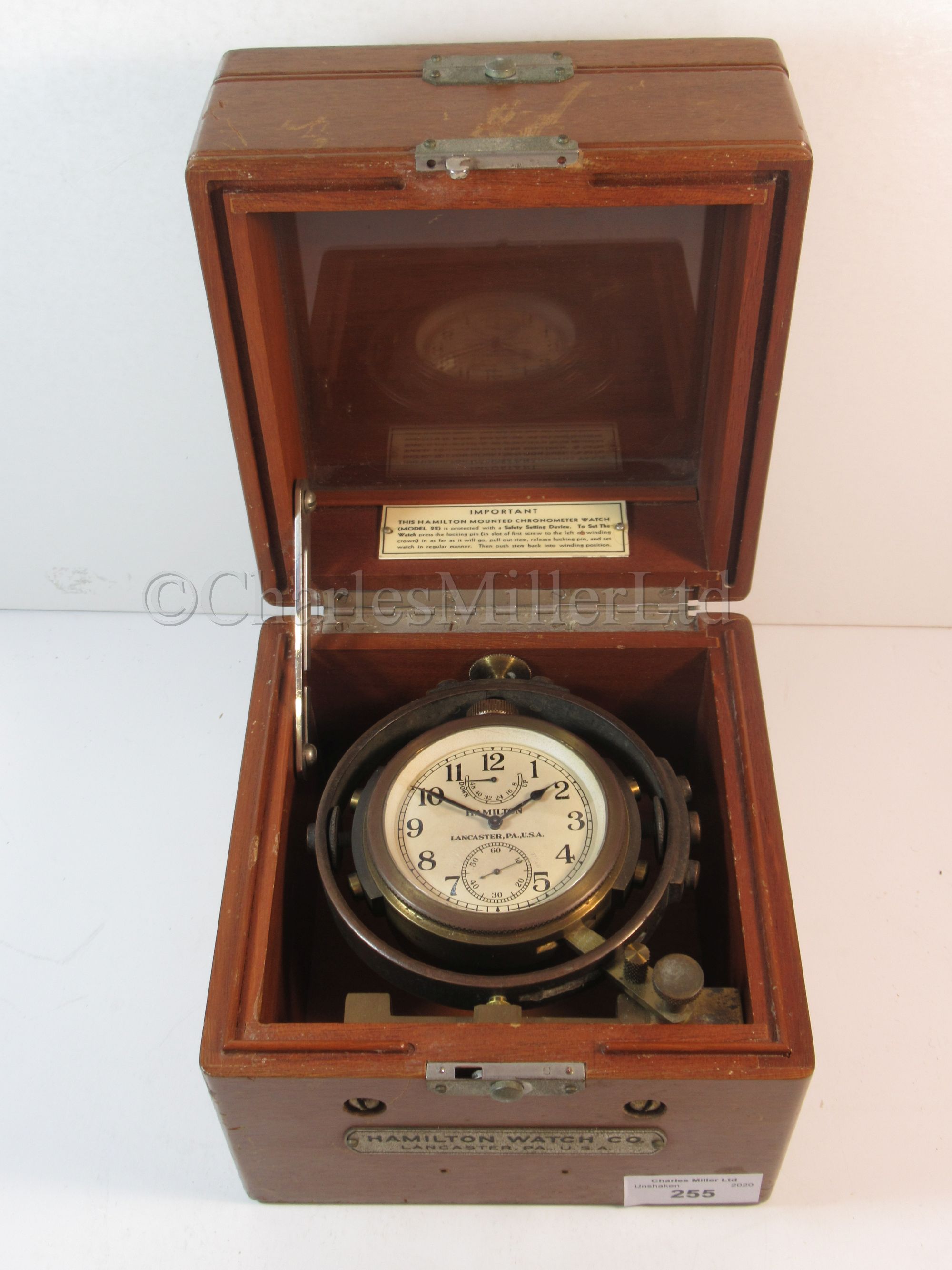 A HAMILTON MODEL 22 TWO-DAY DECK WATCH, CIRCA 1941 - Image 5 of 12