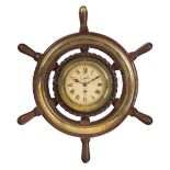 A BULKHEAD SHP'S CLOCK, BELIEVED TO BE FROM R.M.S. MAURETANIA (1906) AND PRESENTED 1950