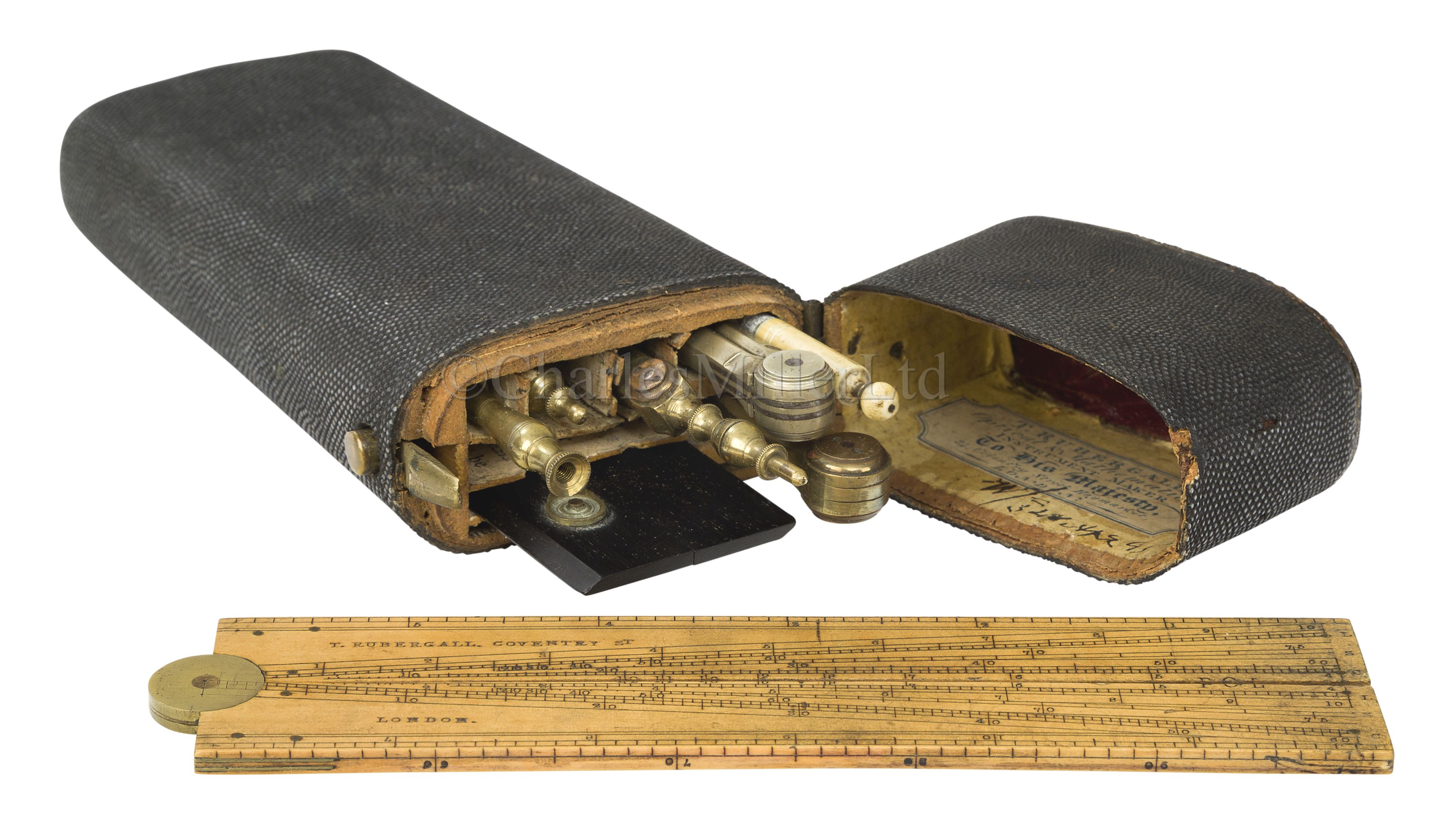 A DRAWING SET ETUI BY THOMAS RUBERGALL, LONDON, CIRCA 1850