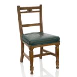 A CHAIR FROM THE ADMIRAL'S DINING CABIN FROM H.M.S. 'QUEEN ELIZABETH', BELIEVED TO HAVE BEEN USED