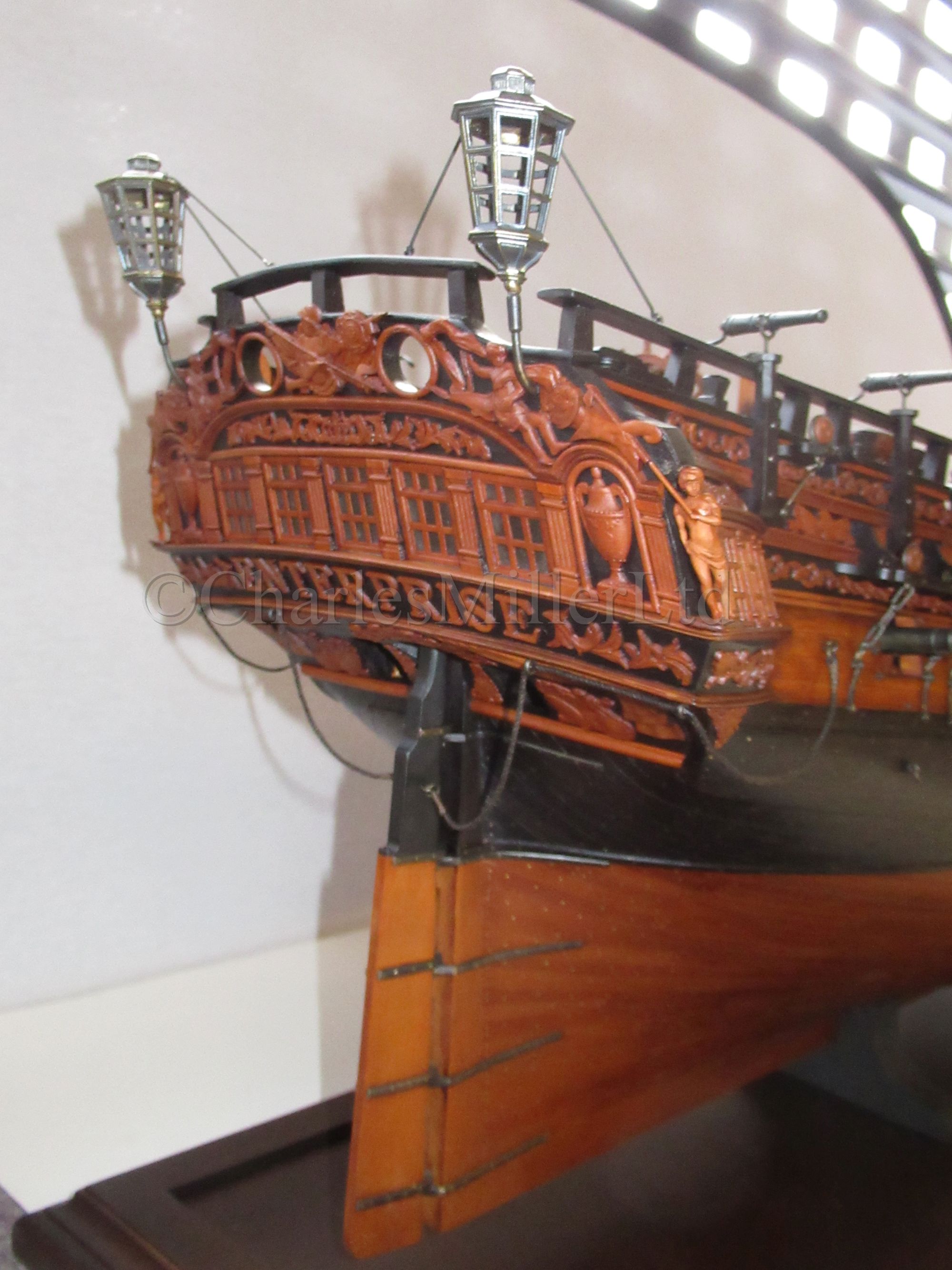 A VERY FINE 1:36 SCALE ADMIRALTY BOARD STYLE MODEL FOR THE SIXTH RATE 28 GUNS SHIP ENTERPRISE - Image 9 of 25