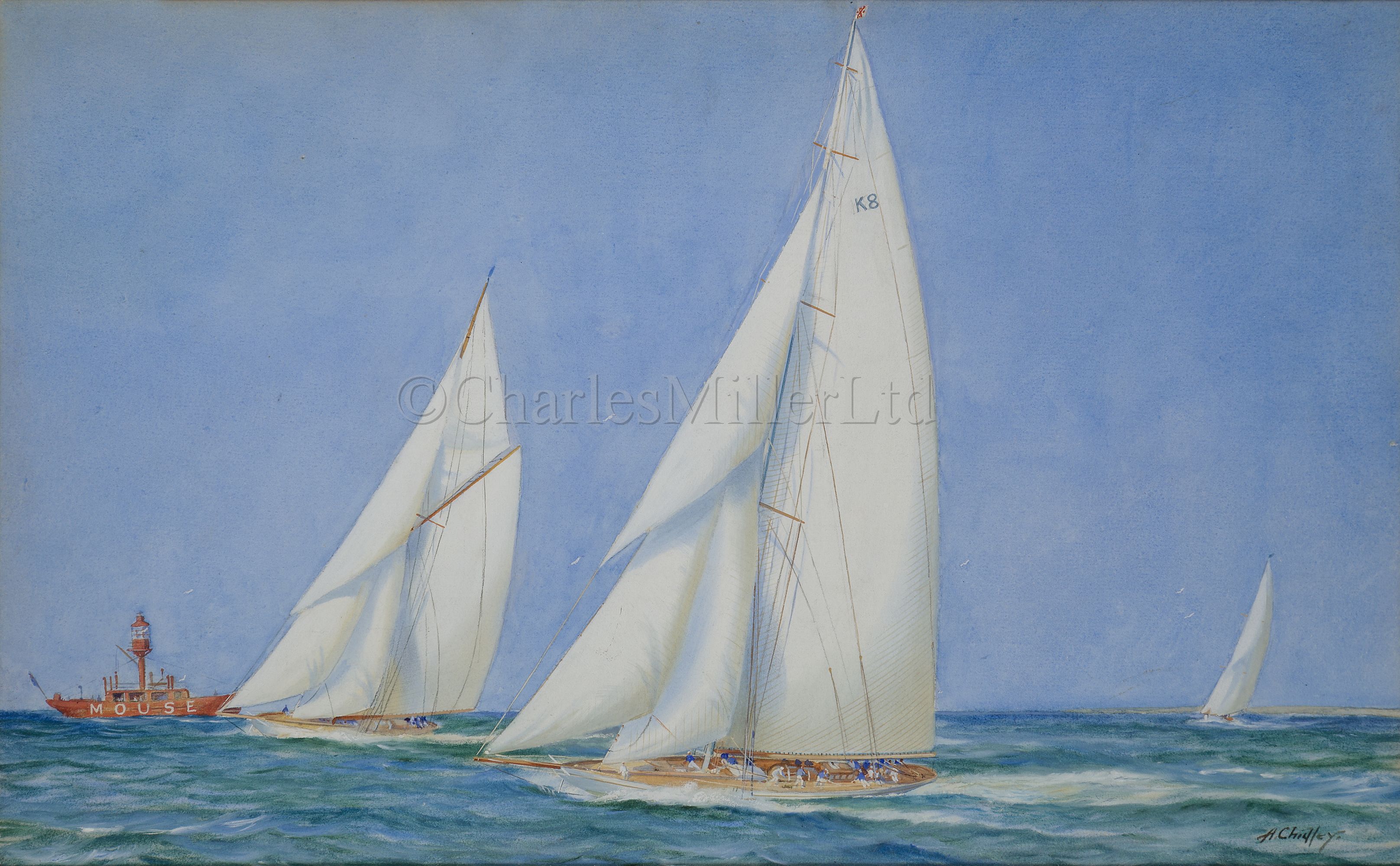 ARTHUR CHIDLEY (BRITISH, EARLY 20TH CENTURY): The Camper & Nicholson sailing yacht 'Candida', circa