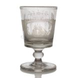 A SUNDERLAND GLASS RUMMER, CIRCA 1800