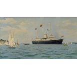 § δ KENNETH ALLINGTON YOCKNEY (BRITISH, 1881-1965): Royal Cowes week: H.M. the Queen and Prince