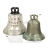 THE SHIP'S BELL FOR H.M.S MALCOLM, 1957