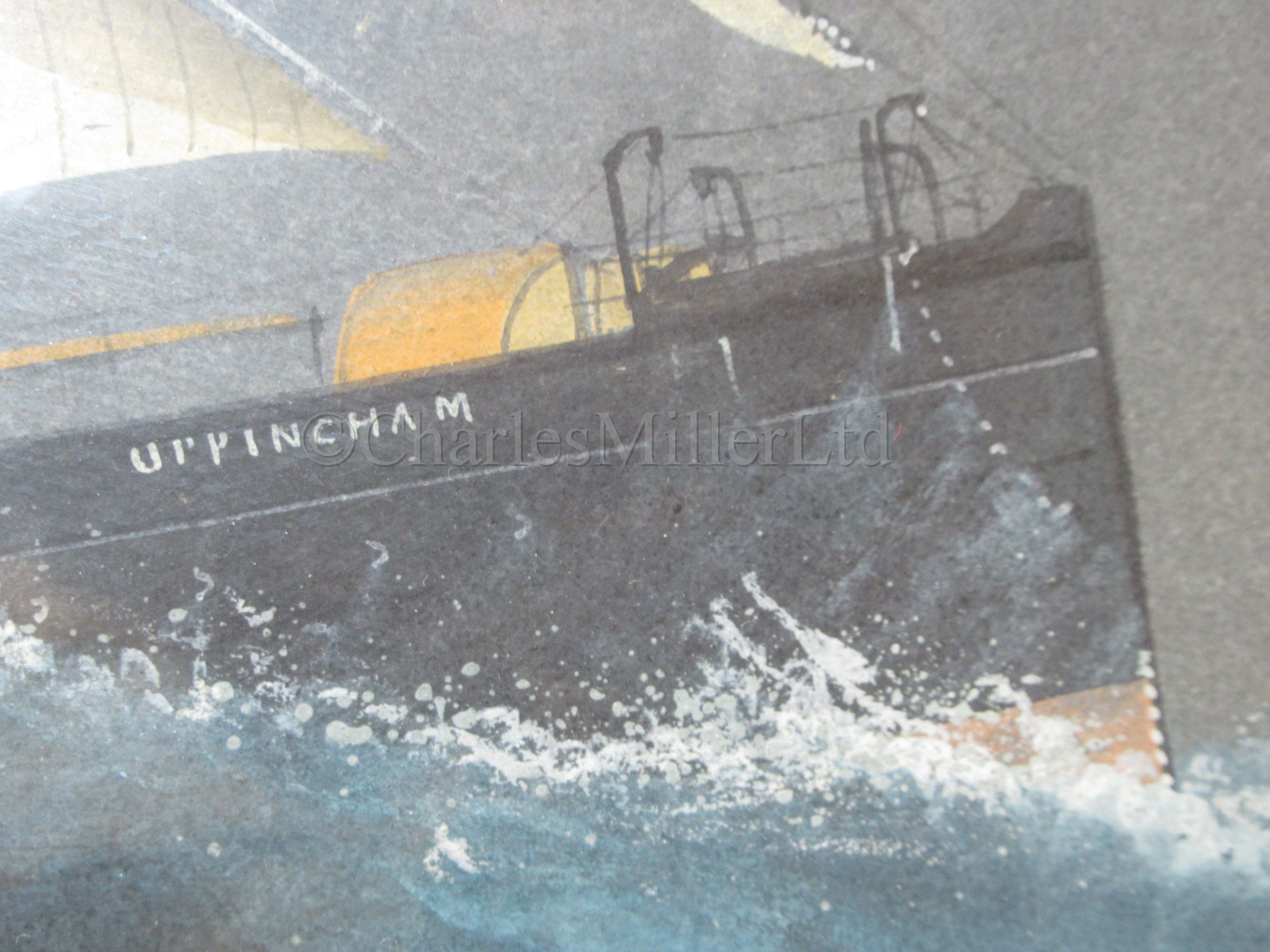 LUIGI ROBERTO (ITALIAN, 1845-1910):S.S. 'Uppingham' in a gale in the Bay of Biscay; S.S. 'Uppingham' - Image 6 of 12