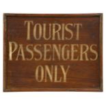 A WOODEN SIGN BELIEVED TO BE FROM R.M.S. 'MAURETANIA', PROBABLY CIRCA 1930