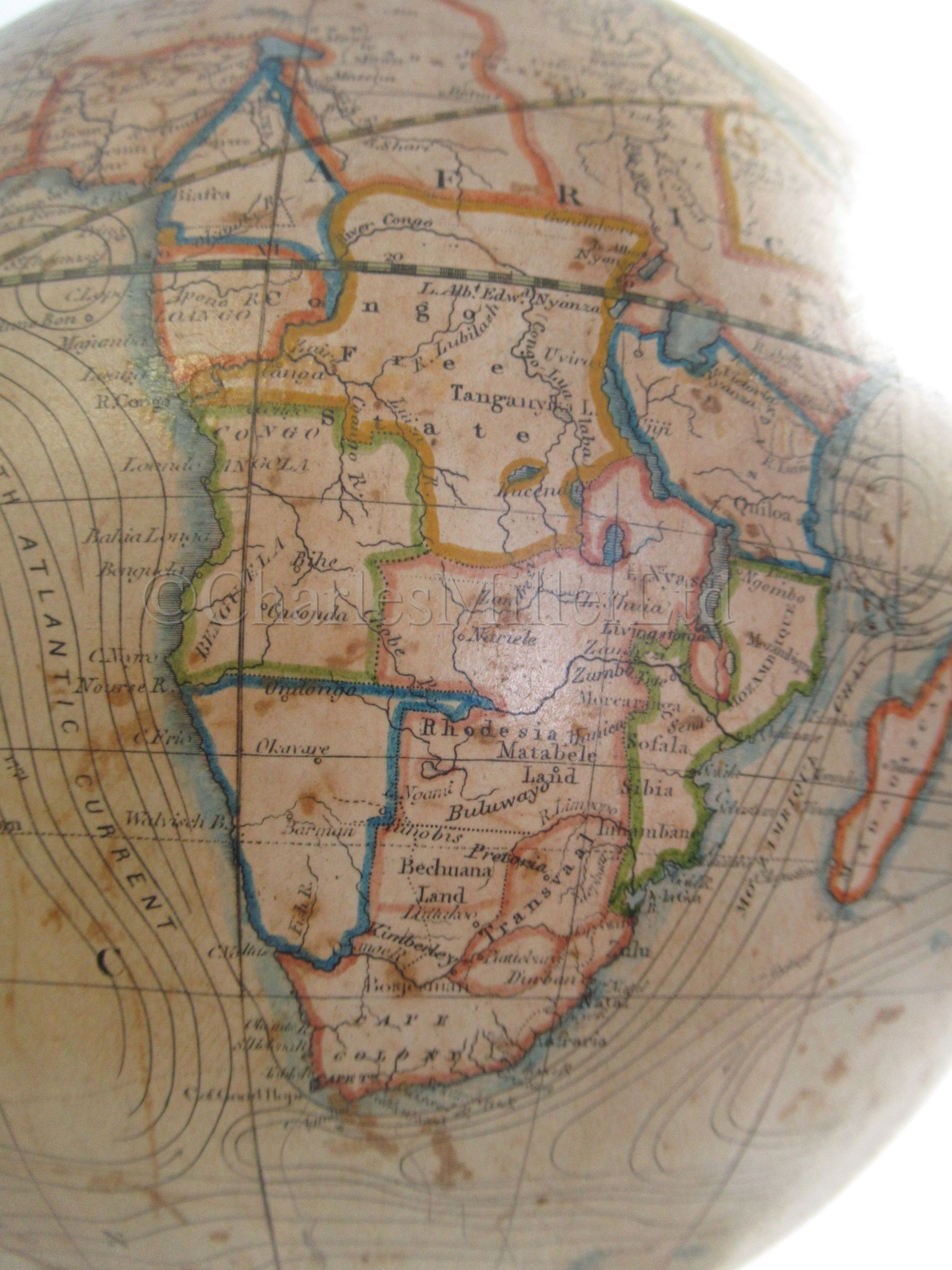 A 10IN. TERRESTRIAL GLOBE BY C. SMITH & SON, LONDON. CIRCA 1890 - Image 11 of 12
