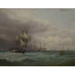 JOSEPH WALTER (BRITISH, 1783–1856): Ships of the Royal Navy off Portsmouth
