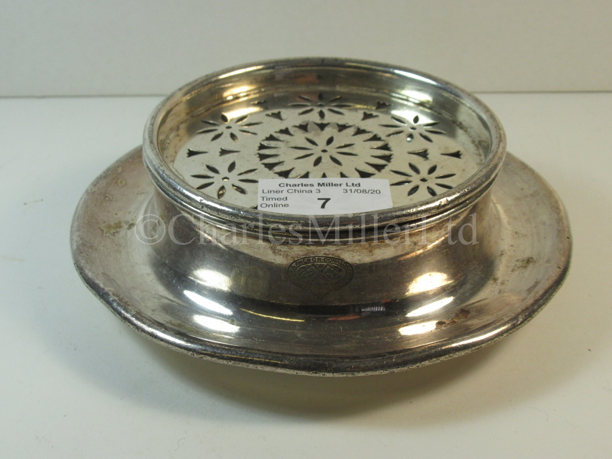 An Anchor Line plated butter dish