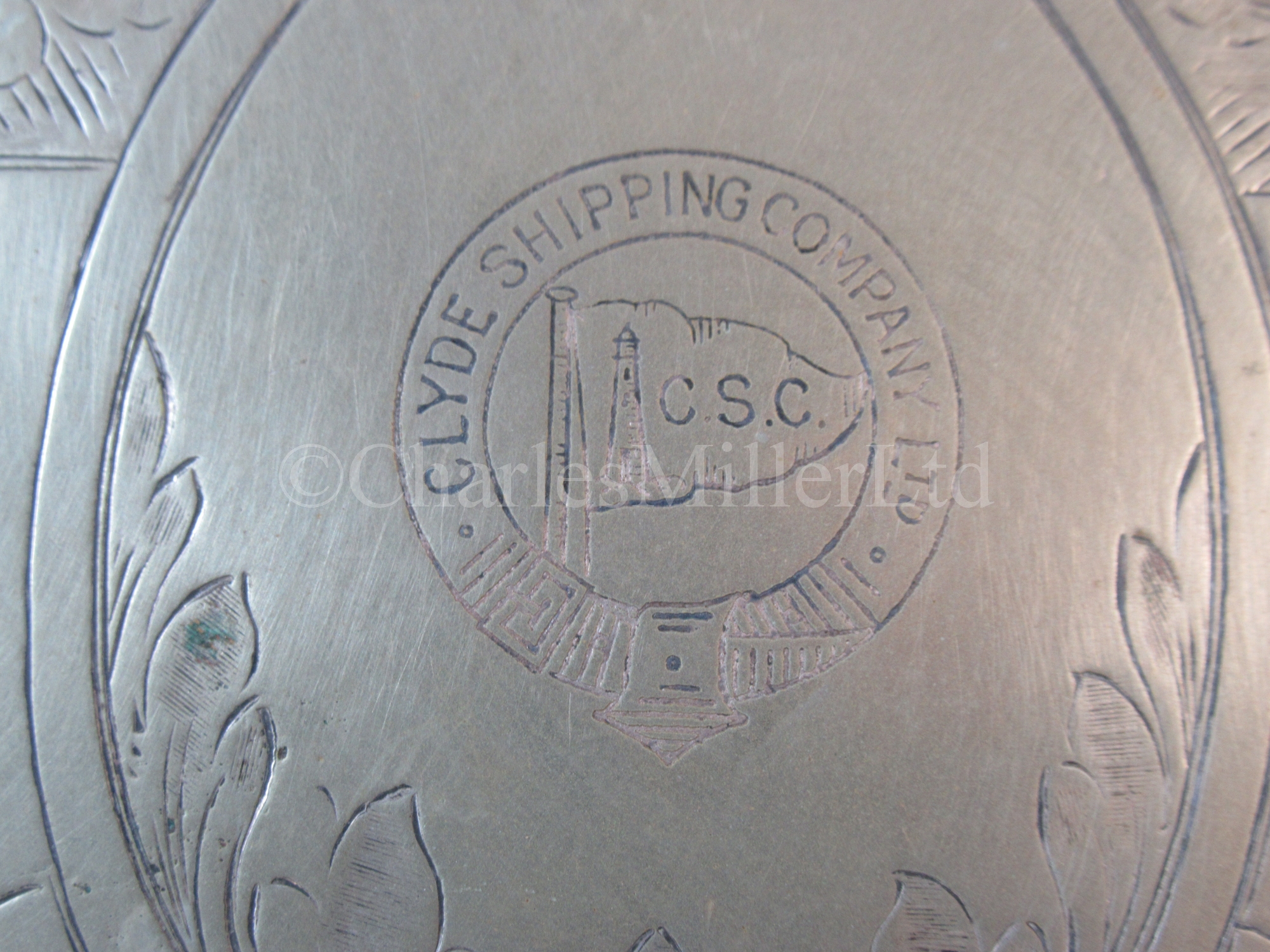 A Clyde Shipping Company Ltd plated serving tray, with three feet - Image 3 of 6