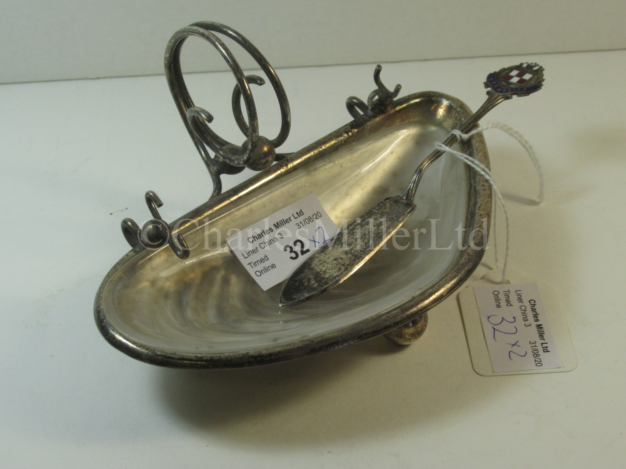 A Canadian Pacific Steamship Lines souvenir butter dish, from C.P.S. 'Melita'