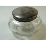 A Blue Funnel Line silver lidded glass jar, from T.S.S. 'Nestor'