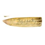 Ø A SCRIMSHAW DECORATED WHALE'S TOOTH