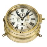 A RARE KAISERMARINE U-BOAT BULKHEAD CLOCK BY FRANZ HAPPE, KIEL, CIRCA 1914