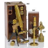 A LATE 19TH CENTURY MONOCULAR MICROSCOPE BY ROSS, LONDON