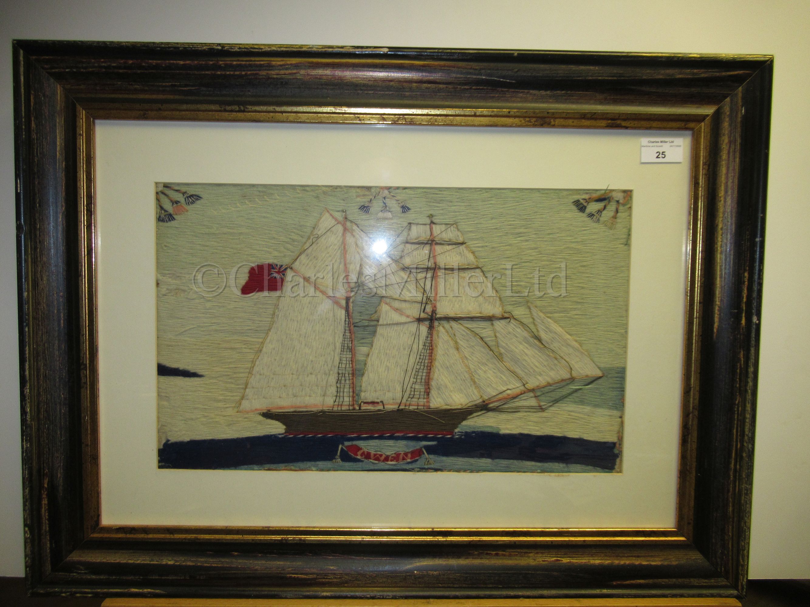 A 19TH CENTURY SAILOR'S WOOLWORK PICTURE - Image 2 of 6