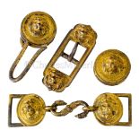 A SET OF LATE 18TH CENTURY MIDSHIPMAN'S GILT BRASS SWORD BELT MOUNTINGS