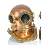 A 12-BOLT COPPER AND BRASS RUSSIAN DIVING HELMET, 1975