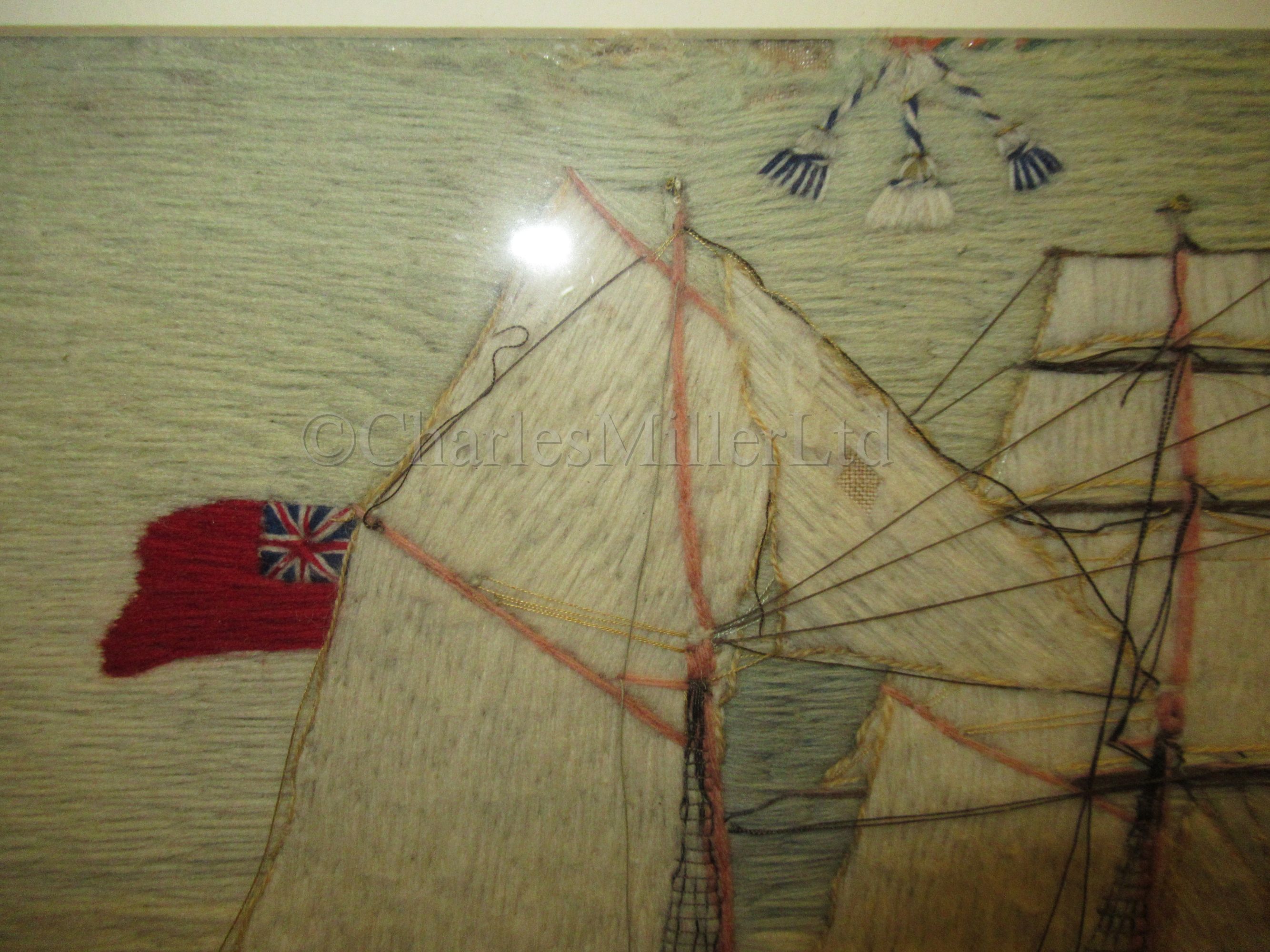 A 19TH CENTURY SAILOR'S WOOLWORK PICTURE - Image 4 of 6