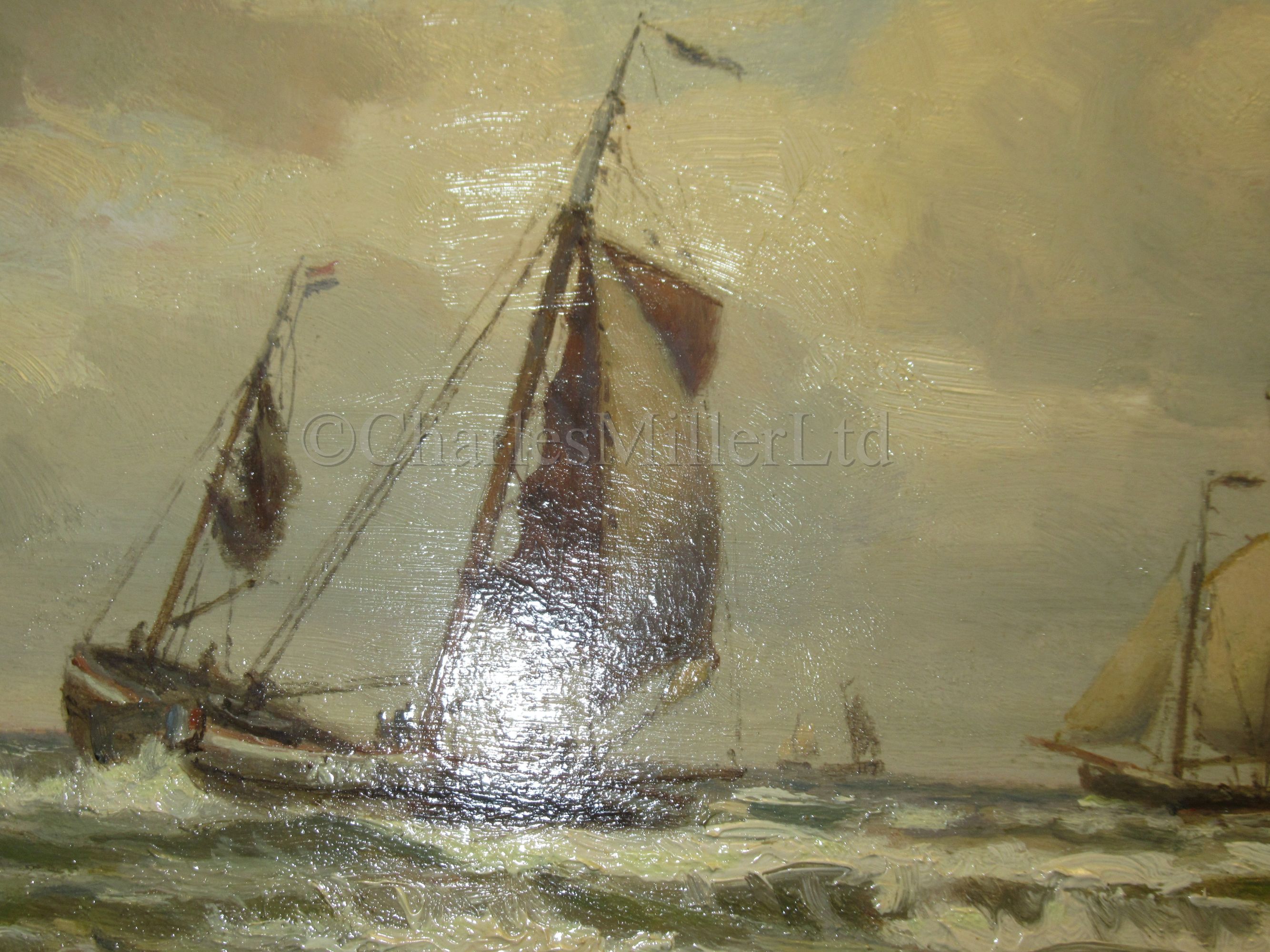 ROBERT BAGGE-SCOTT (BRITISH, 1849-1925): Dutch Pinks Coming Ashore, Katwijk - Image 4 of 7