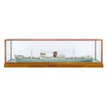 A FINE WATERLINE MODEL FOR THE S.S LORD GLANELY BY BASSETT-LOWKE LTD, BUILT FOR THE ATLANTIC