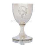 A NAVAL THEMED CONVIVIAL SOCIETY SILVER GOBLET, CIRCA 1804