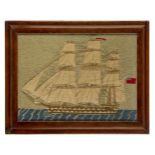 A 19TH CENTURY SAILOR'S WOOLWORK PICTURE