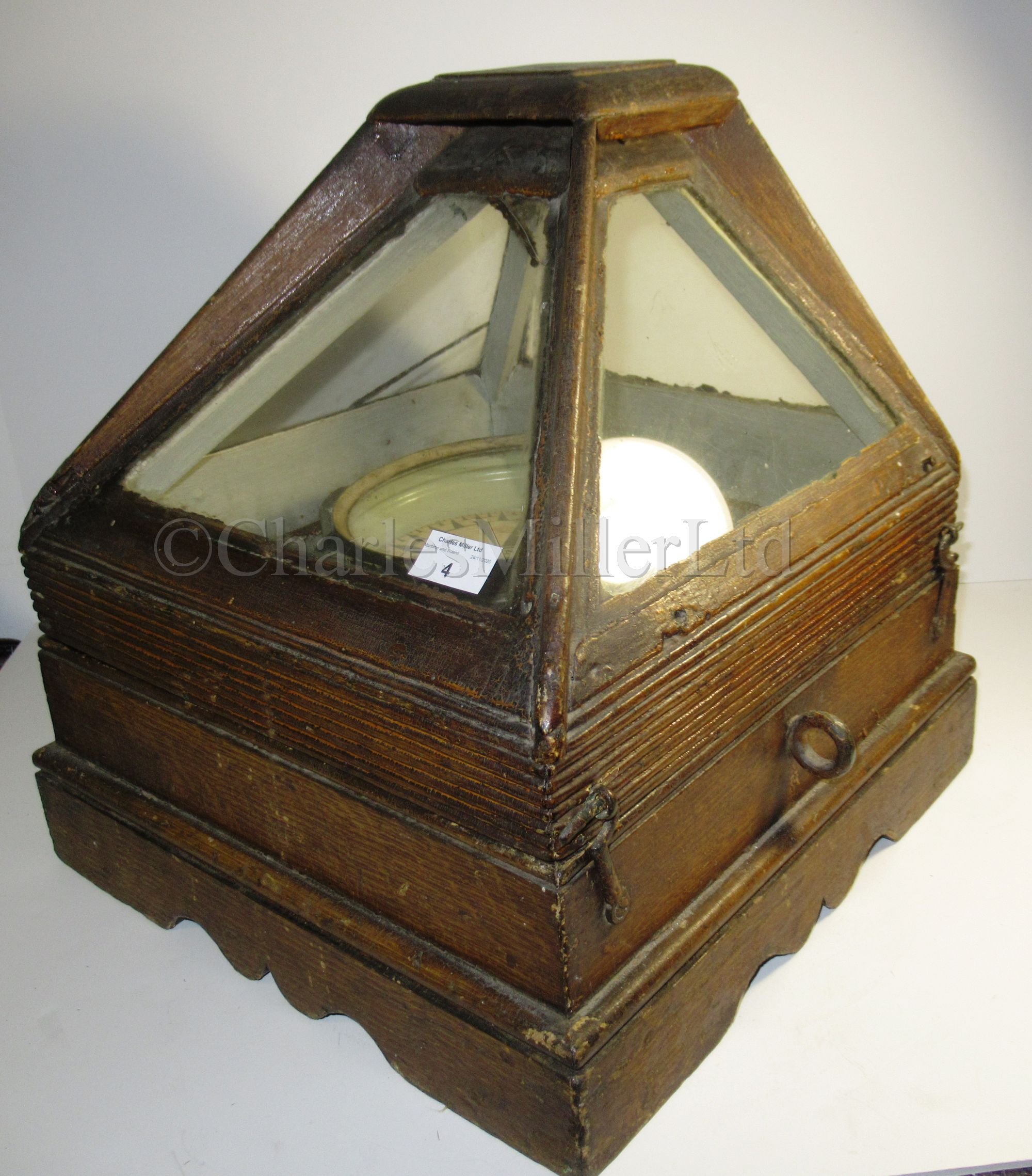 A DRY CARD BINNACLE COMPASS CIRCA 1860 - Image 2 of 5