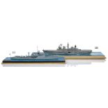 A 1:192 WATERLINE MODEL FOR THE TYPE 14 BLACKWOOD CLASS FRIGATE HMS GRAFTON (F51), AS FITTED IN