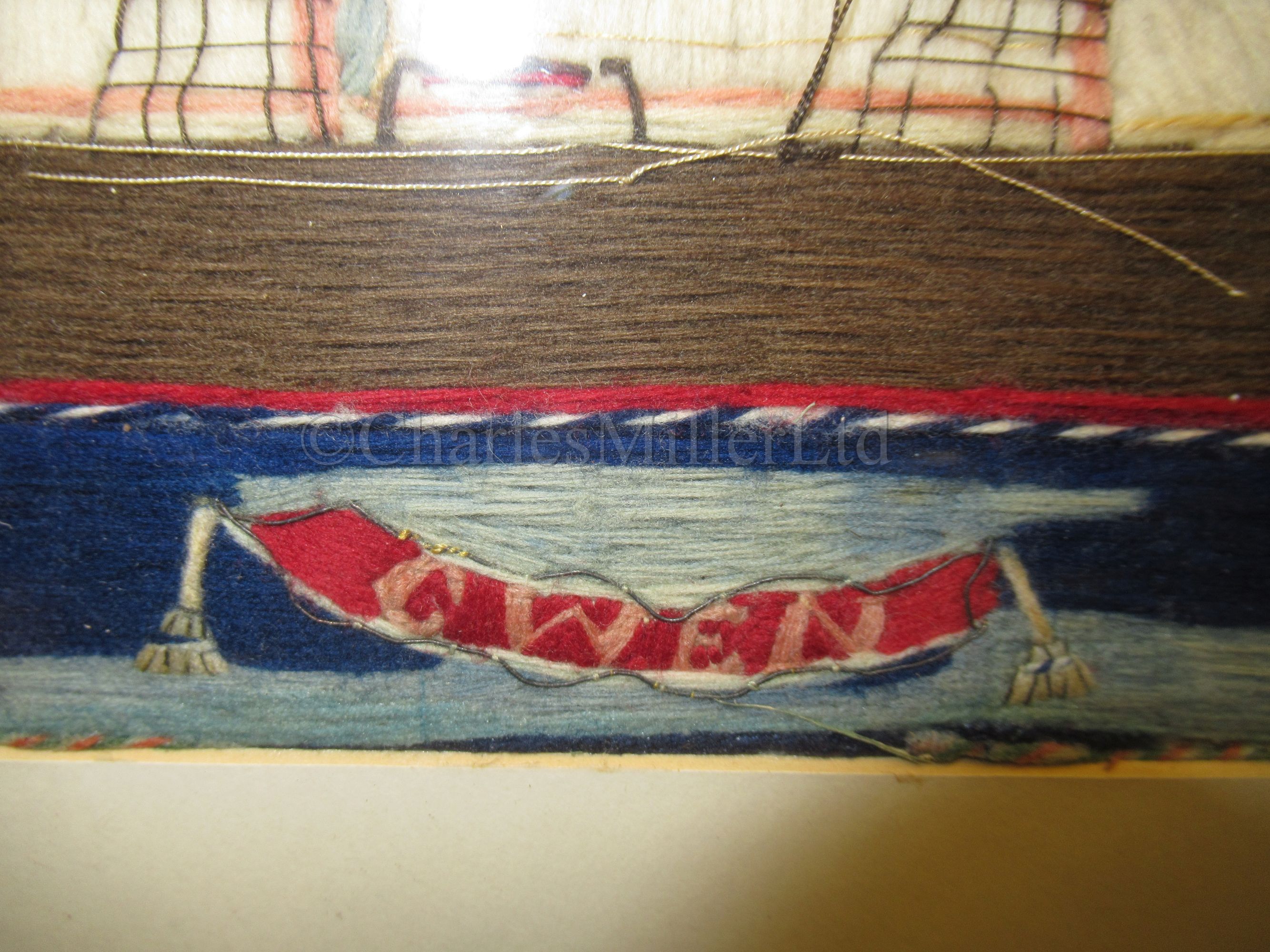 A 19TH CENTURY SAILOR'S WOOLWORK PICTURE - Image 3 of 6