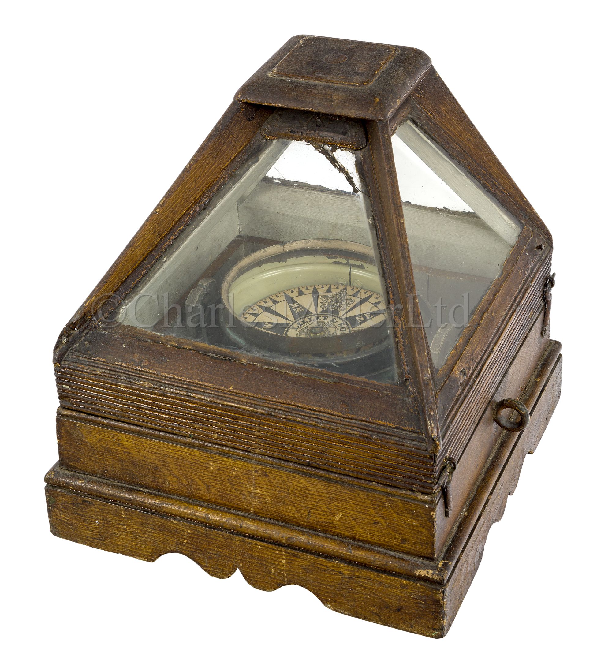 A DRY CARD BINNACLE COMPASS CIRCA 1860