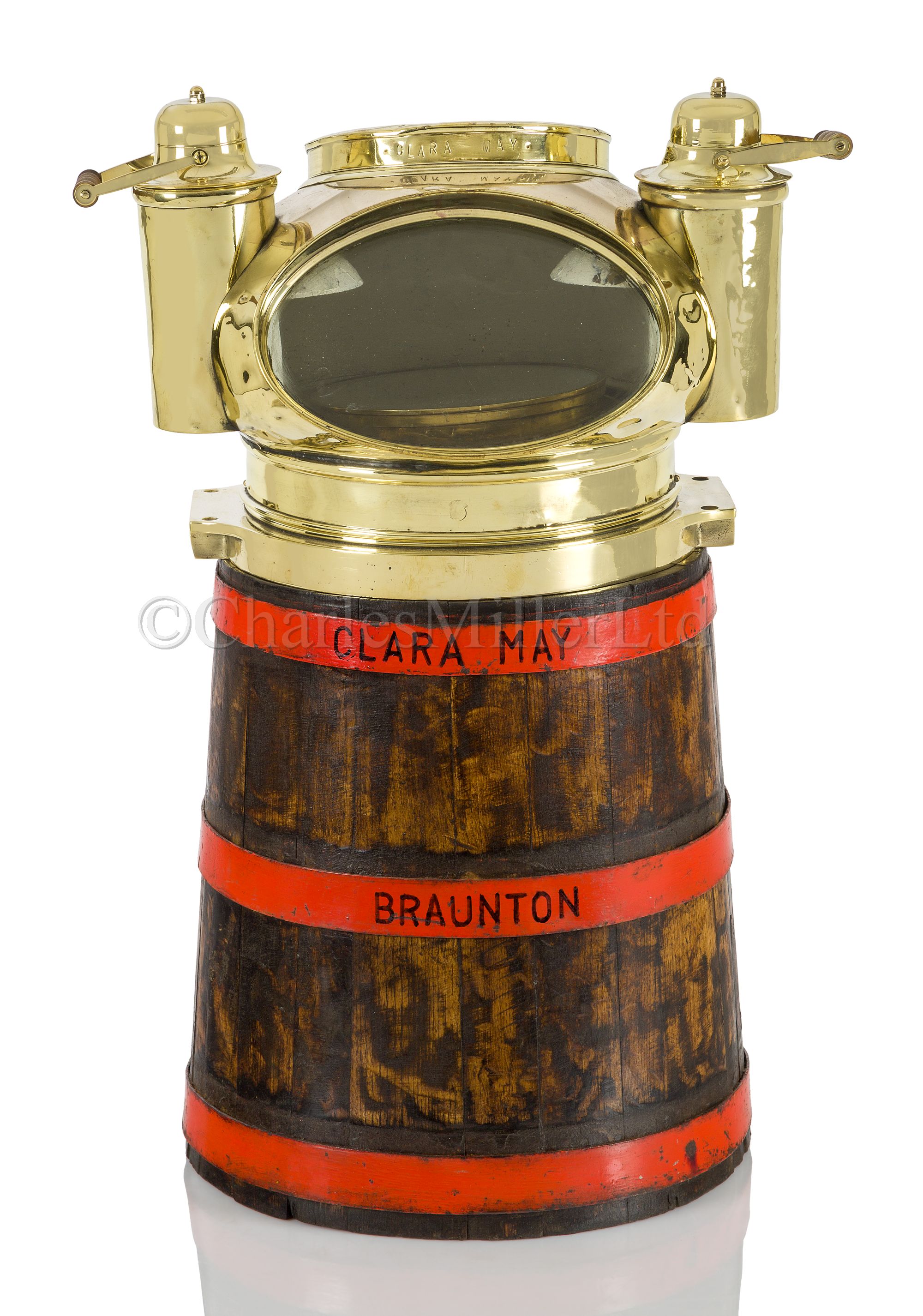 A DRY CARD BINNACLE COMPASS FROM THE KETCH CLARA MAY OF BRAUNTON, CIRCA 1891