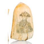 Ø A SCRIMSHAW DECORATED WHALE'S TOOTH OF NELSON