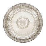 A PRESENTATION LIFESAVING SILVER SALVER, CIRCA 1877