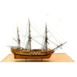 A FINE 1:64 SCALE MODEL OF THE 50-GUN SHIP H.M.S. ISIS, 1774