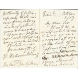 Rev Sir Henry Wellwood-Moncrieff 1857 handwritten letter. 10th Baronet DD, originally Henry