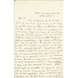 Robert Folkestone Williams hand written letter with good content about his books. He was born in