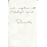 Duke of Devonshire 1862 signature piece. Good Condition. All autographs are genuine hand signed