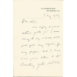 John Chalmers 1909 handwritten letter. This popular and influential Scottish theologian was a