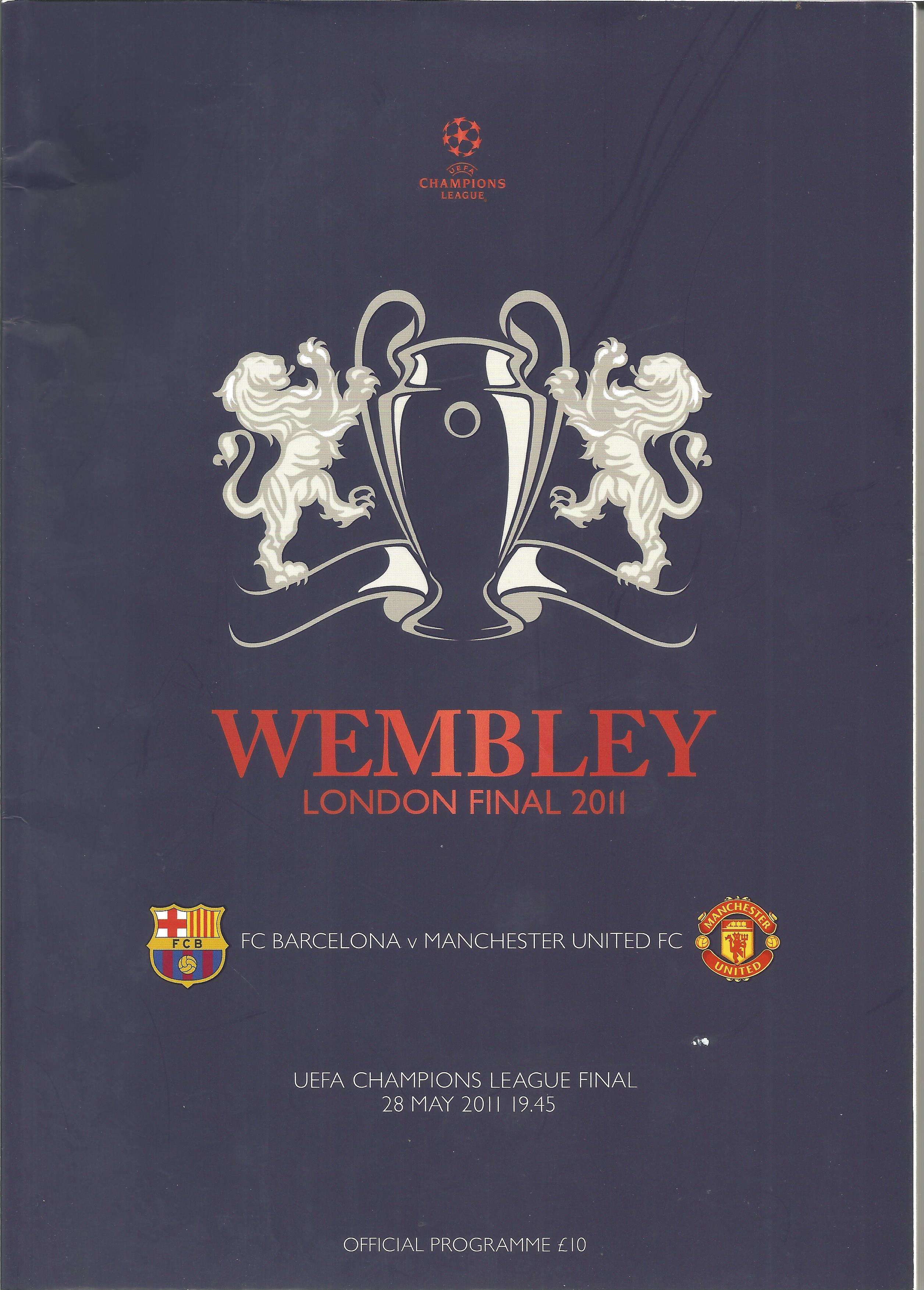 Football Vintage Programme FC. Barcelona v Manchester United Champions League Final Wembley