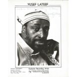 Yusef Lateef signed 10x8 black and white photo. October 9, 1920 - December 23, 2013 was an