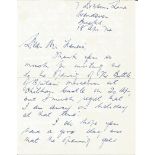 Alan Deere Battle of Britain hand written letter regarding BOB museum with press article on the dale